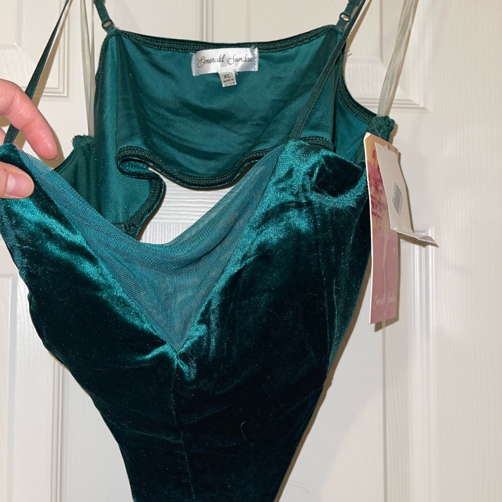 Emerald Green Velvet Jumpsuit